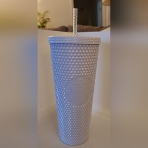 Starbucks White Studded Bling Cold Cup Tumbler 24 Oz